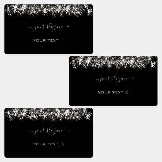 Luminous Platinum Silver Glitter Elegant Beauty Labels (Groep)