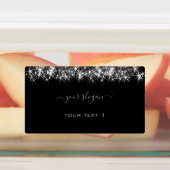 Luminous Platinum Silver Glitter Elegant Beauty Labels (Aangebracht)