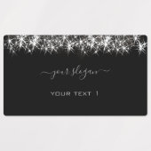Luminous Platinum Silver Glitter Elegant Beauty Labels (Design 1)
