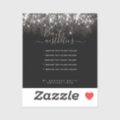 Luminous Platinum Silver Glitter Elegant Beauty Sticker (Vel)