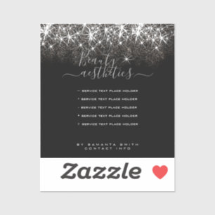 Luminous Platinum Silver Glitter Elegant Beauty Sticker