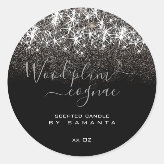 Luminous Platinum Silver Glitter Elegant Sticker (Voorkant)