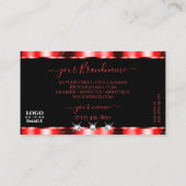 Luminous Red Black Sparkle Jewelen voegen Logo sti Visitekaartje (Achterkant)