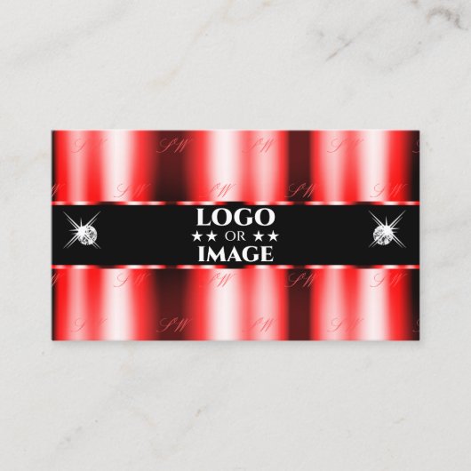 Luminous Red Black Sparkle Jewelen voegen Logo sti Visitekaartje (Voorkant)