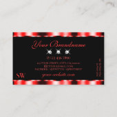 Luminous Red Black Sparkle Jewels Initialen Stijlv Visitekaartje (Achterkant)