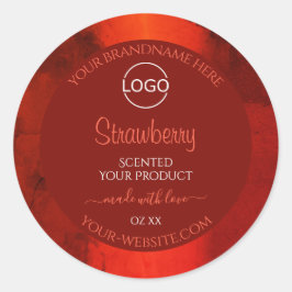 Luminous Red Marble Pattern Product Labels Logo