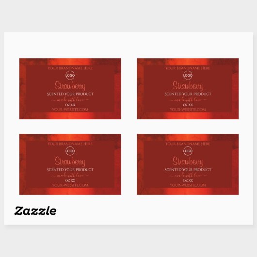 Luminous Red Marble Pattern Product Labels Logo (Vel)