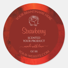 Luminous Red Marble Product Labels Roos Grafisch