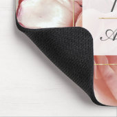 LUMINOUS ROOS Elegant modern Floral Monogram Muismat (Hoek)