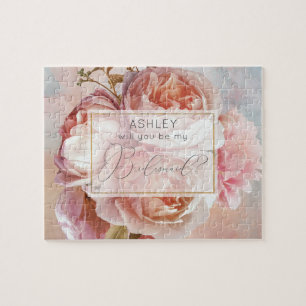 LUMINOUS ROOS Elegant Moderne Floral Bridesmaid Legpuzzel