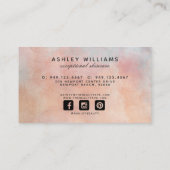 LUMINOUS ROOS & Peony Elegant Floral Horizontal Visitekaartje (Achterkant)