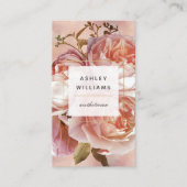LUMINOUS ROOS & Peony Elegant Floral verticaal Visitekaartje (Voorkant)