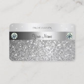 Luminous Silver Glitter Sparging Stars Diamonds Visitekaartje (Voorkant)