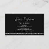 Luminous Silver Glitter Sparkle Stars Logo Black Visitekaartje (Achterkant)