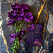 Luminous Violets Modern Purple Floral Wedding Kaart