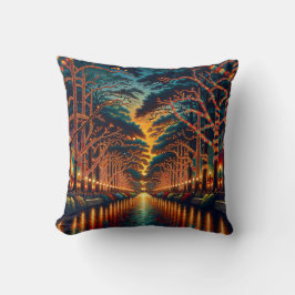 Luminous Waterway: Riverwalk Kussen