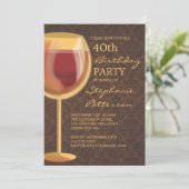 Luminous Wine Thélestone Birthday Invitation Kaart (Staand voorkant)