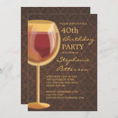 Luminous Wine Thélestone Birthday Invitation Kaart (Voorkant / Achterkant)