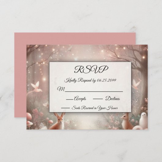Luminous Woodland Realm van Sparkle en Bloom RSVP Kaartje (Voorkant / Achterkant)