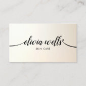 Luminous Yellow Gold Calligraphy Salon Spa Visitekaartje (Voorkant)