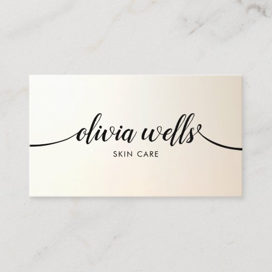 Luminous Yellow Gold Calligraphy Salon Spa Visitekaartje (Voorkant)