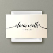 Luminous Yellow Gold Calligraphy Salon Spa Visitekaartje