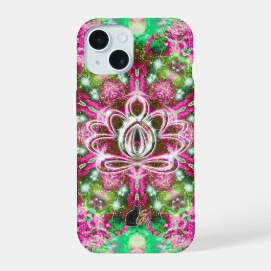 Luminueuze Zen Lotus iPhone 15 Case (Achterkant)