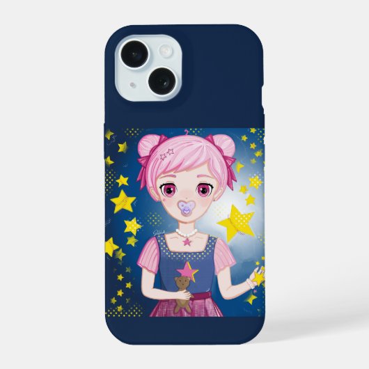 Lumi's wereld anime kunst iPhone 15 case (Achterkant)