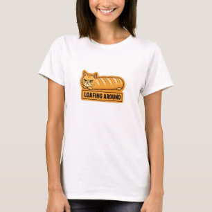 Lummelen Rond Grappige Kat Brood T-shirt