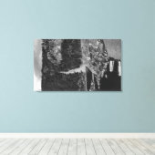 Lummi Island, WA - Lummi Rocks Uitzicht met Row Canvas Afdruk (Insitu (Houten vloer))