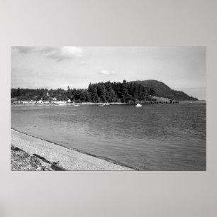 Lummi Island, WA - Uitzicht van Lago Bay Foto Poster
