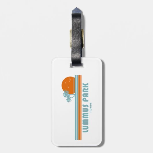 Lummus Park Florida Sun Palm Trees Bagagelabel (Achterkant verticaal)