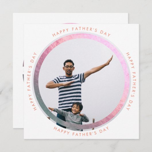Lumo Modern Circle Happy Vaderdag Foto Aankondiging (Voorkant / Achterkant)