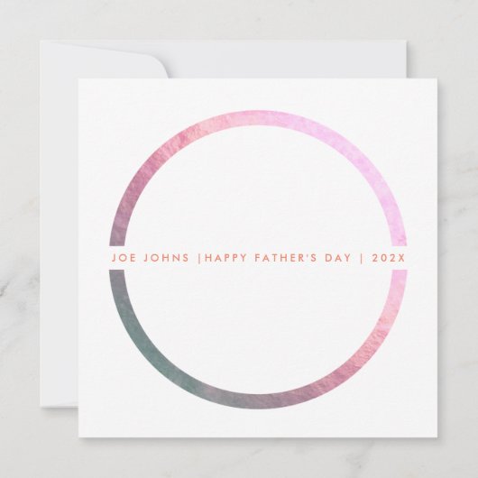 Lumo Modern Circle Happy Vaderdag Foto Aankondiging (Achterkant)