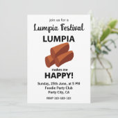 Lumpia maakt me blij Lumpia Festival Kaart (Staand voorkant)