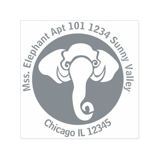Lumpy Elephant Republikeinse Cartoon retouradres Zelfinktende Stempel (Design)