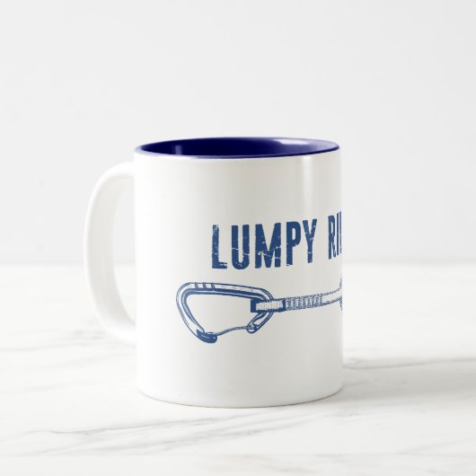 Lumpy Ridge Rock Climbing Quickdraw Tweekleurige Koffiemok (Voorkant links)