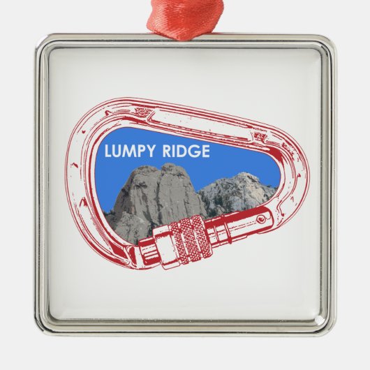 Lumpy Ridge Rock tijdens Carabiner Metalen Ornament (Voorkant)