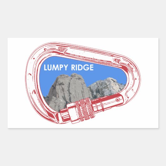 Lumpy Ridge Rock tijdens Carabiner Rechthoekige Sticker (Voorkant)