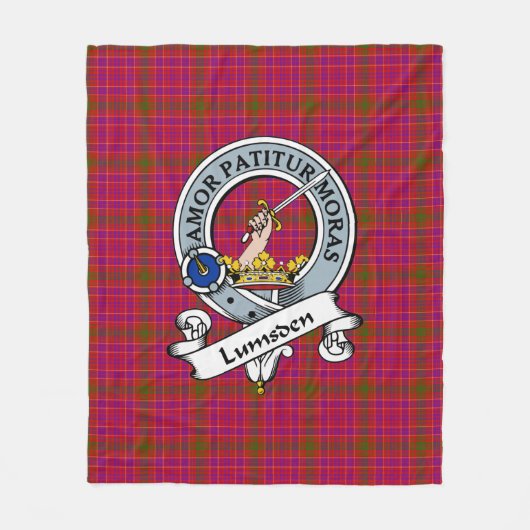 Lumsden van Clova Clan Badge Tartan Pset Fleece Deken (Voorkant)