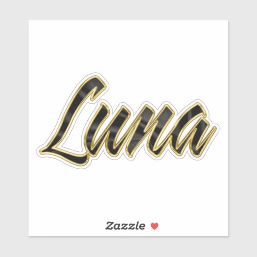 Luna black gold Lettering Aufkleber Sticker (Vel)