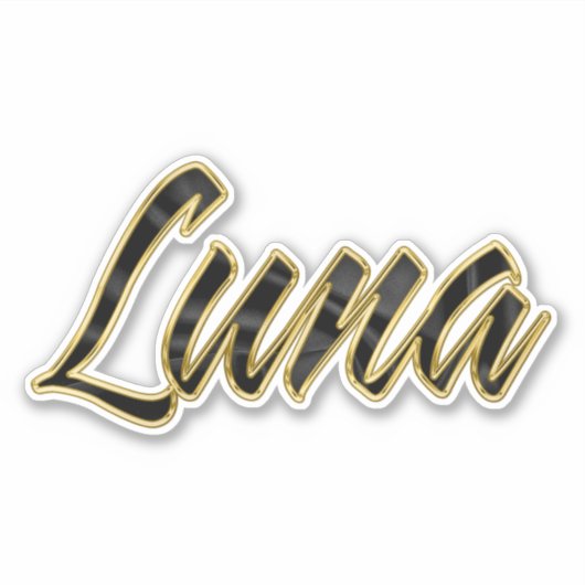 Luna black gold Lettering Aufkleber Sticker (Voorkant)