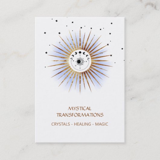 *~* Luna Boho Celestial Lunar Moon Magic Light Visitekaartje (Voorkant)