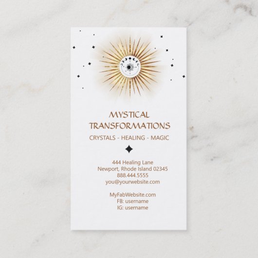 *~* Luna Celestial Lunar Moon Light Magic Boho Visitekaartje (Achterkant)