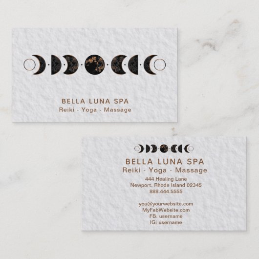 *~* Luna Cosmos Moon Phases Universe Shaman Visitekaartje (Voorkant / Achterkant)