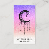 *~* Luna Crescent Moon Talisman Shaman Glitter Visitekaartje (Voorkant)