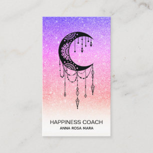 *~* Luna Crescent Moon Talisman Shaman Glitter Visitekaartje