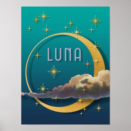 Luna en de nachthemel poster (Voorkant)
