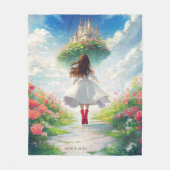 Luna en het wolkenkasteel - Enchanted Fleece Blank Deken (Voorkant)