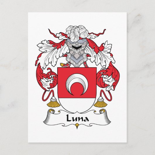 Luna Family Crest Briefkaart (Voorkant)